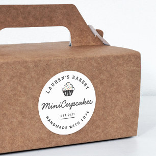 Sticker Rond Logo de boulangerie rétro moderne pour cupcakes fa