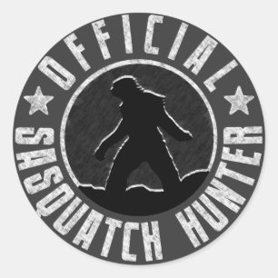 Sticker Rond Logo de cercle de CHASSEUR de Sasquatch