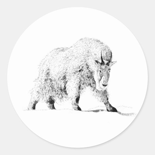 Sticker Rond Logo de chèvre de montagne (art en ligne) (Devant)