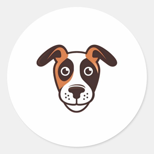 Sticker Rond Logo de chien amusant (Devant)