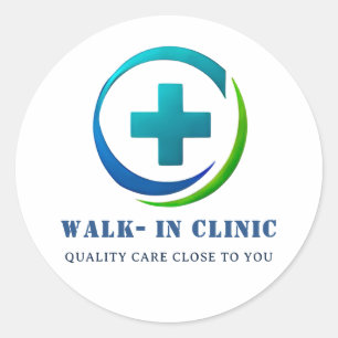 Sticker Rond ➕ Logo de clinique de marche pour le centre médica
