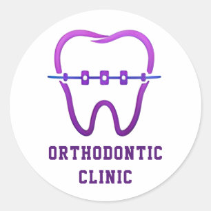 Sticker Rond Logo de clinique orthodontique Spécialiste des app