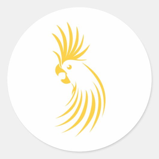 Sticker Rond Logo de Cockatoo Jaune Personnalisé (Devant)