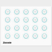 Sticker Rond Logo de collier turquoise | Design de bijoux (Feuille)