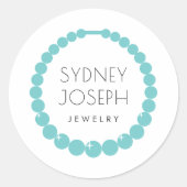 Sticker Rond Logo de collier turquoise | Design de bijoux (Devant)