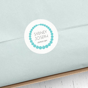 Sticker Rond Logo de collier turquoise Design de bijoux
