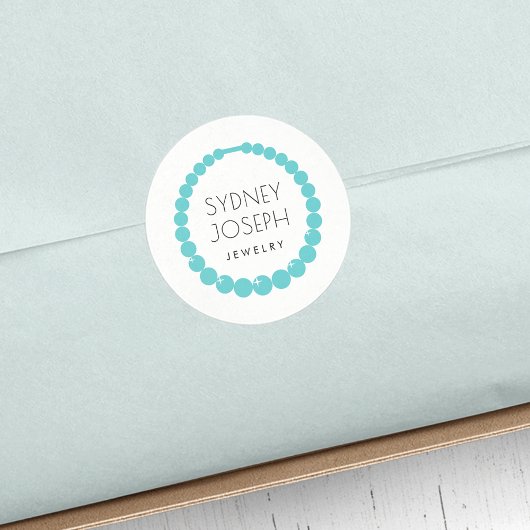 Sticker Rond Logo de collier turquoise | Design de bijoux