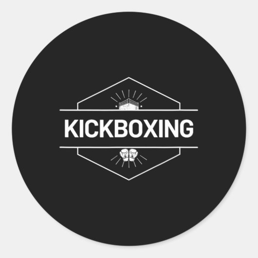 Sticker Rond Logo de combat de kickboxing (Devant)