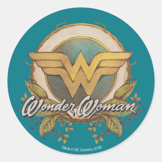 Sticker Rond Logo de croquis Wonder Woman Folift (Devant)