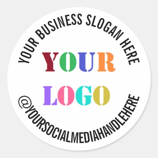 Sticker Rond Logo de Custom Business (Devant)