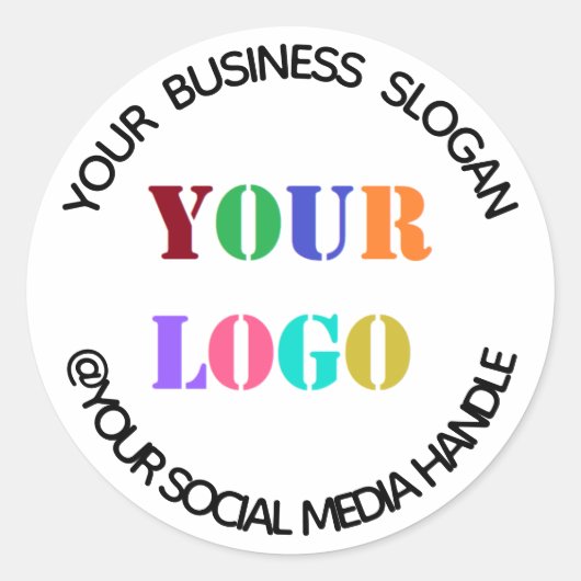 Sticker Rond Logo de Custom Business (Devant)