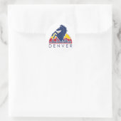 Sticker Rond Logo de Denver de Cheval Bleu (Sac)