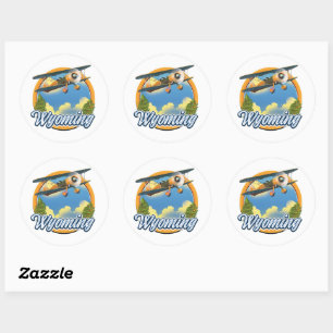 Sticker Rond logo de dessin animé Wyoming