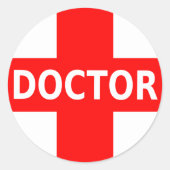 Sticker Rond Logo de docteur (Devant)