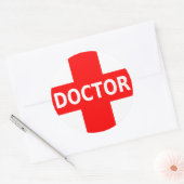 Sticker Rond Logo de docteur (Enveloppe)