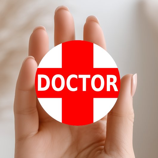 Sticker Rond Logo de docteur