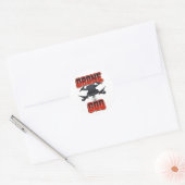 Sticker Rond Logo de Drone God (Enveloppe)