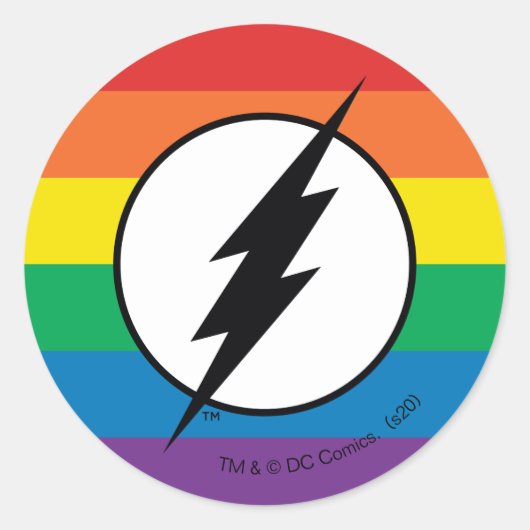 Sticker Rond Logo de Flash Rainbow (Devant)