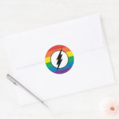 Sticker Rond Logo de Flash Rainbow (Enveloppe)
