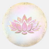 Sticker Rond logo de fleur de lotus d'or rose (Devant)