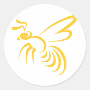 Sticker Rond Logo de frelon jaune