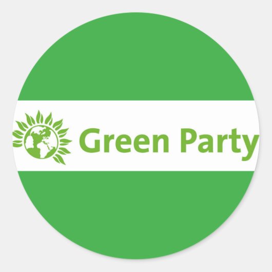 Sticker Rond Logo de Green Party UK (Devant)