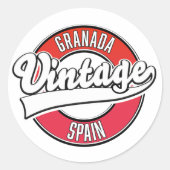 Sticker Rond Logo de Grenade Espagne style vintage (Devant)
