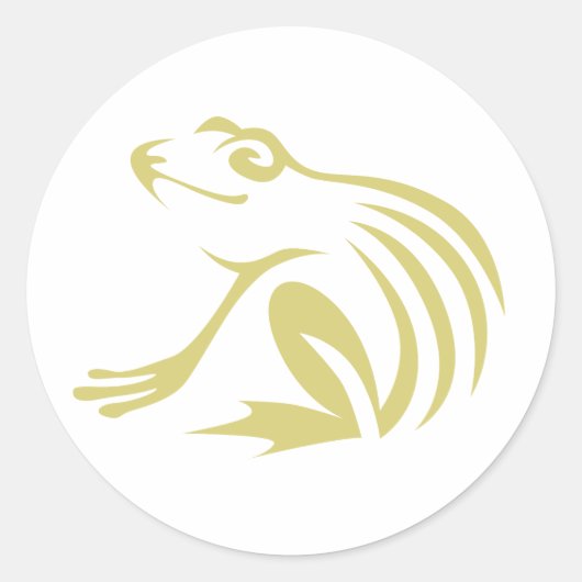 Sticker Rond Logo de grenouille verte (Devant)