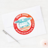 Sticker Rond Logo de journal de kayak washed (Enveloppe)