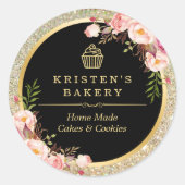 Sticker Rond Logo de la boulangerie Cupcake | Parties scintilla (Devant)