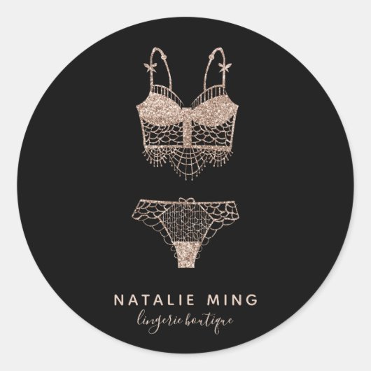 Sticker Rond Logo de la Boutique rose Gold Lingerie (Devant)
