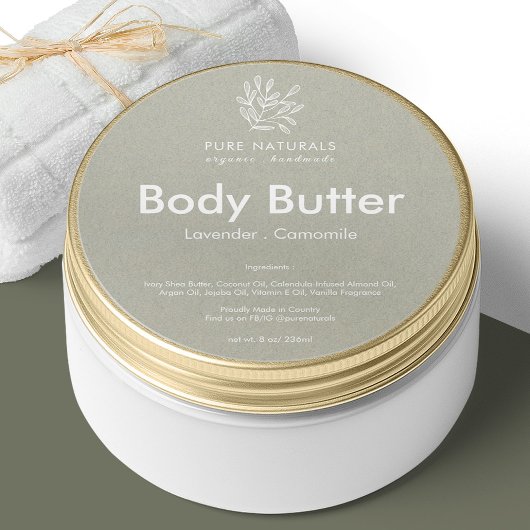 Sticker Rond Logo de la feuille végétale moderne vert Neutre pr