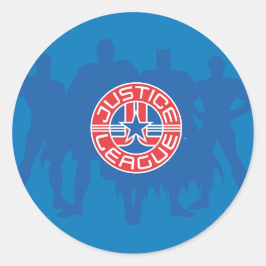 Sticker Rond Logo de la Ligue de Justice et Arrière - plan de c (Devant)
