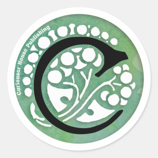 Sticker Rond Logo de la maison Curiouser en vert (Devant)