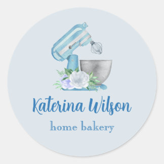 Sticker Rond Logo de la marque Blue Flower Mixer