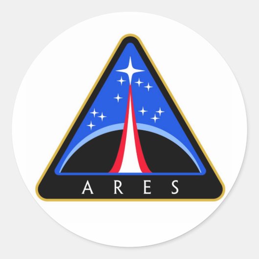 Sticker Rond Logo de la NASA Ares Rocket (Devant)