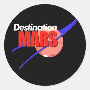 Sticker Rond Logo de la NASA Destination Mars