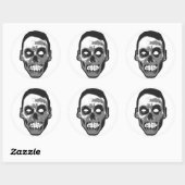 Sticker Rond Logo de la tête Zombie (Feuille)