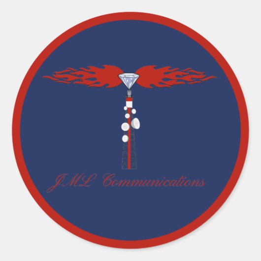 Sticker Rond Logo de la tour de communication JML (Devant)