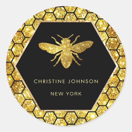 Sticker Rond logo de l'abeille hexagone (Devant)