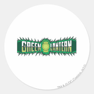 Sticker Rond Logo de lanterne verte - Flammes vertes
