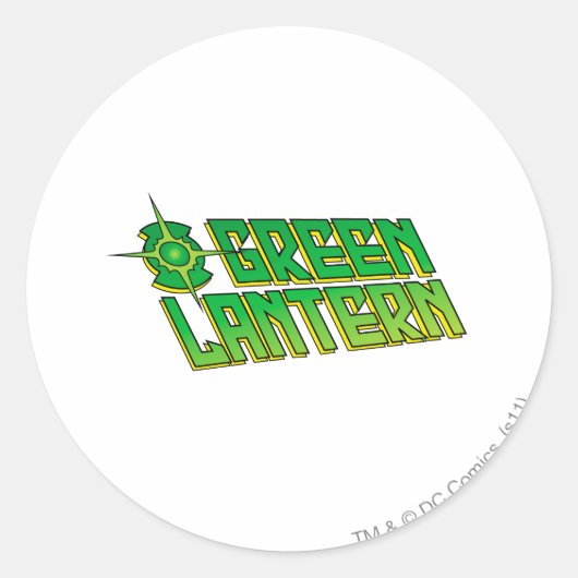 Sticker Rond Logo de lanterne verte - incliné (Devant)