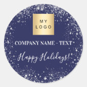 Sticker Rond logo de l'entreprise de parties scintillant en arg (Devant)