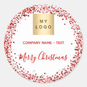 Sticker Rond Logo de l'entreprise de parties scintillant rouge  (Devant)