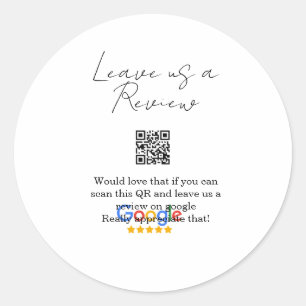 Sticker Rond logo de l'entreprise de révision Google Scan QR re