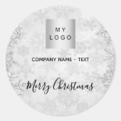 Sticker Rond logo de l'entreprise Flammes de neige en argent de (Devant)