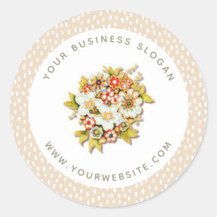 Sticker Rond Logo de l'entreprise florale élégante