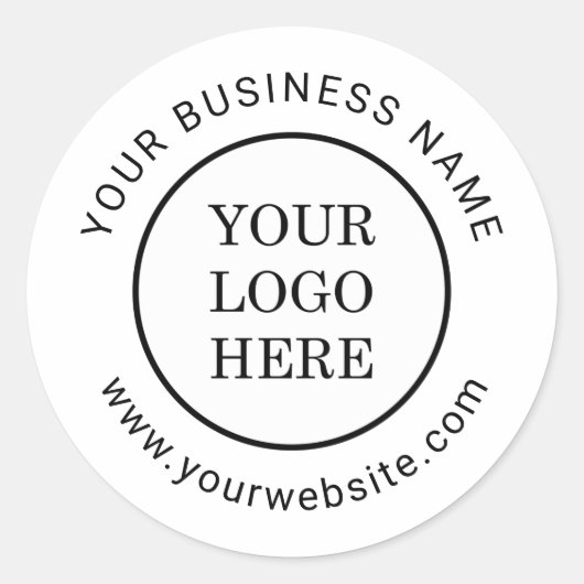 Sticker Rond Logo de l'entreprise moderne Site Web personnalisé (Devant)