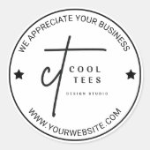 Sticker Rond Logo de l'entreprise personnalisée (Devant)