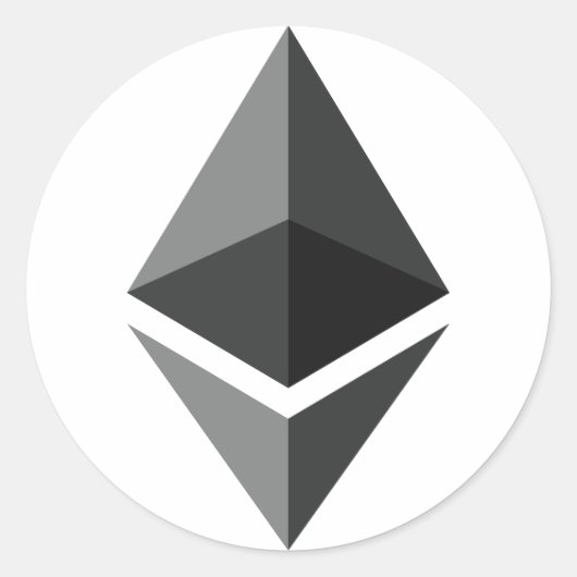 Sticker Rond Logo de l'Ethereum uniquement (Devant)